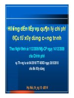 BÀI GIẢNG NGHIỆP VỤ ĐỊNH GIÁ XÂY DỰNG ( 8 CHUYÊN ĐỀ) NĂM 2014