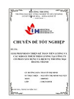 giải pháp hoàn thiện kế toán tiền lương và các khoản trích theo lương tại công ty cổ phần xây dựng và dịch vụ thương mại hoàng thành