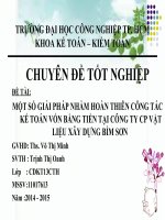 một số giải pháp nhằm hoàn thiên công tác kế toán vốn bằng tiền tại công ty cp vật liệu xây dựng bỉm sơn