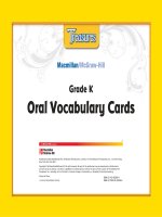 treasures oral vocabulary cards grade k