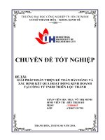 giải pháp hoàn thiện kế toán bán hàng và xác định kết quả hoạt động kinh doanh tại công ty tnhh thiên lộc thành