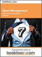 Sport Management Manual for Sport Management
