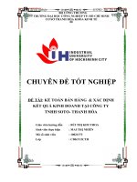 kế toán bán hàng  & xác định kết quả kinh doanh tại công ty  tnhh soto- thanh hóa