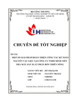 một số giải pháp hoàn thiện công tác kế toán nguyên vật liệu tại công ty tnhh minh tiến nhà máy sản xuất phân bón thiên nông