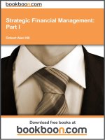 Strategic Financial Management; Part I Introduction and The Investment Decision