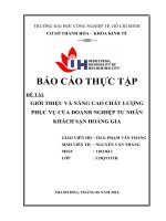 giới thiệu và nâng cao chất lượng phục vụ của doanh nghiệp tư nhân khách sạn hoàng gia