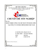hoàn thiện công tác kế toán vốn bằng tiền tại công ty cổ phần bình minh việt nam
