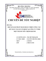 một số giải pháp nhằm hoàn thiện công tác kế toán tài sản cố định tại công ty tnhh một thành viên thịnh khánh