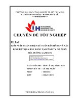 giải pháp hoàn thiện kế toán bán hàng và xác định kết quả bán hàng tại công ty cổ phần mía đường lam sơn  