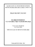 XÃ HỘI INTERNET  VÀ VĂN HÓA VIỆT NAM ĐƯƠNG ĐẠI