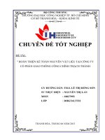 hoàn thiện kế toán nguyên vật liệu tại công ty cổ phần giao thông công chính thạch thành