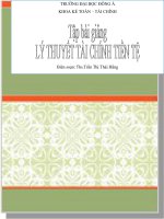 MÔN LÝ THUYẾT TÀI CHÍNH TIỀN TỆ