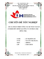 hoàn thiện công tác kế toán tài sản cố định hữu hình tại công ty cổ phần chợ đông thọ