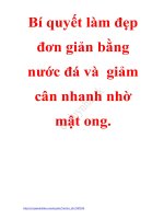Bí quyết làm đẹp đơn giản bằng nước đá và  giảm cân nhanh nhờ mật ong
