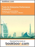Tools for Enterprise Performance Evaluation Budgeting and Decision Making