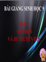 bài giảng sinh học 9 bài 1 menden và di truyền học
