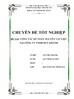 công tác kế toán nguyên vật liệu tại công ty tnhh duy khánh