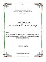 xác định các nhân tố ảnh hưởng đến sự hài lòng của nhân viên tại công ty tnhh chí hùng
