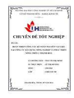 hoàn thiện kế toán nguyên vật liệu, tại công ty cổ phần xây dựng và phát triển nông thôn 1 thanh hóa