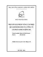 MỘT SỐ GIẢI PHÁP NÂNG CAO HIỆU  QUẢ KINH DOANH CỦA CÔNG TY CỔ PHẦN SIMCO SÔNG ĐÀ