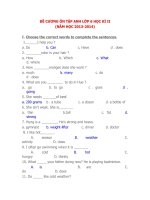 ĐỀ CƯƠNG ôn tập ANH lớp 6 học kì II  năm học 2013 2014