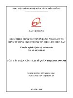 HOÀN THIỆN CÔNG TÁC TUYỂN DỤNG NHÂN LỰC TẠI  CÔNG TY CÔNG NGHỆ THÔNG TIN ðIỆN LỰC MIỀN BẮC