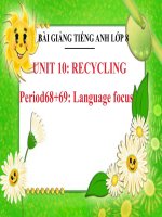 bài giảng tiếng anh 8 unit 10 recycling