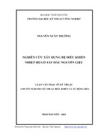 Nghiên cứu xây dựng hệ điều khiển nhiệt độ lò sấy dầu nguyên liệu