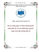 Tổng quan về thị trường quyền chọn tiền tệ và các chiến lược quyền chọn trên thị trường tiền tệ