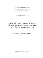 Một số thuật toán nội suy để xác định các nguyên hàm sơ cấp của hàm hữu tỷ