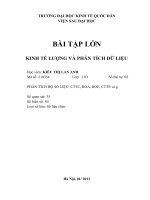 BÀI TẬP LỚN KINH TẾ LƯỢNG VÀ PHÂN TÍCH DỮ LIỆU PHÂN TÍCH BỘ SỐ LIỆU: CTTC, ROA, ROE, CTTS và g