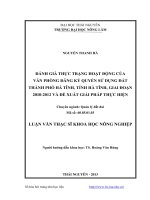 Đánh giá thực trạng hoạt động của văn phòng đăng ký quyền sử dụng đất thành phố Hà Tĩnh, tỉnh Hà Tĩnh, giai đoạn 2010 đến 2012 và đề xuất giải pháp thực hiện