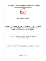 NĂNG LỰC CẠNH TRANH CỦA CÔNG TY ĐIỆN TOÁN  VÀ TRUYỀN SỐ LIỆU VDC TRONG CUNG CẤP  DỊCH VỤ INTERNET BĂNG RỘNG