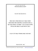 Phát huy tính tích cực nhận thức cho sinh viên trường Cao đẳng Sơn La qua dạy phần cơ học vật lý đại cương với sự hỗ trợ của bản đồ tư duy
