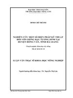 Nghiên cứu một số biện pháp kỹ thuật đối với giống đậu tương DT90 tại huyện Đồng Văn, tỉnh Hà Giang