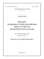 kiến trúc tổ hợp dịch vụ công cộng đời sống trong các khu vực đô thị trung tâm của hà nội.