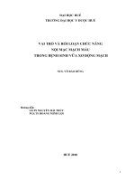 vai trò và rối loạn chức năng nội mạc mạch máu trong bệnh sinh vữa xơ động mạch