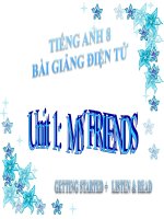bài giảng tiếng anh 8 unit 1 my friends