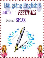 bài giảng tiếng anh 8 unit 13 festivals