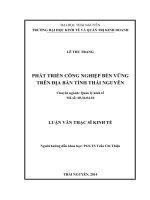 Phát triển công nghiệp bền vững trên địa bàn tỉnh Thái Nguyên