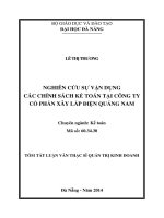 NGHIÊN CỨU SỰ VẬN DỤNG CÁC CHÍNH SÁCH KẾ TOÁN TẠI CÔNG TY  CỔ PHẦN XÂY LẮP ĐIỆN QUẢNG NAM