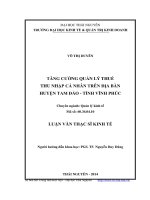 Tăng cường quản lý thuế thu nhập cá nhân trên địa bàn huyện Tam Đảo tỉnh Vĩnh Phúc