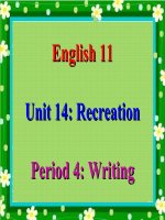 bài giảng tiếng anh 11 unit 14 recreation
