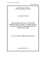 Một số phương pháp quản lý đổi mới phương pháp dạy học của hiệu trưởng trường tiểu học thành phố Uông Bí, tỉnh Quảng Ninh