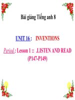 bài giảng tiếng anh 8 unit 16 inventions