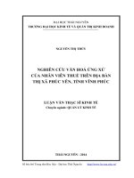 Nghiên cứu văn hóa ứng xử của nhân viên thuế trên địa bàn thị xã Phúc Yên, tỉnh Vĩnh Phúc