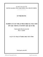 Nghiên cứu kỹ thuật phát hiện sự thay đổi dữ liệu trong cơ sở dữ liệu quan hệ