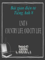 bài giảng tiếng anh 8 unit 8 country life and city life