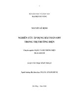 nghiên cứu áp dụng bài toán tối ưu công suất trong thị trường điện
