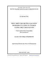 Phát triển thị trường gạo ngon Thaifood của Công ty Cổ Phần Lương thực Thái Nguyên